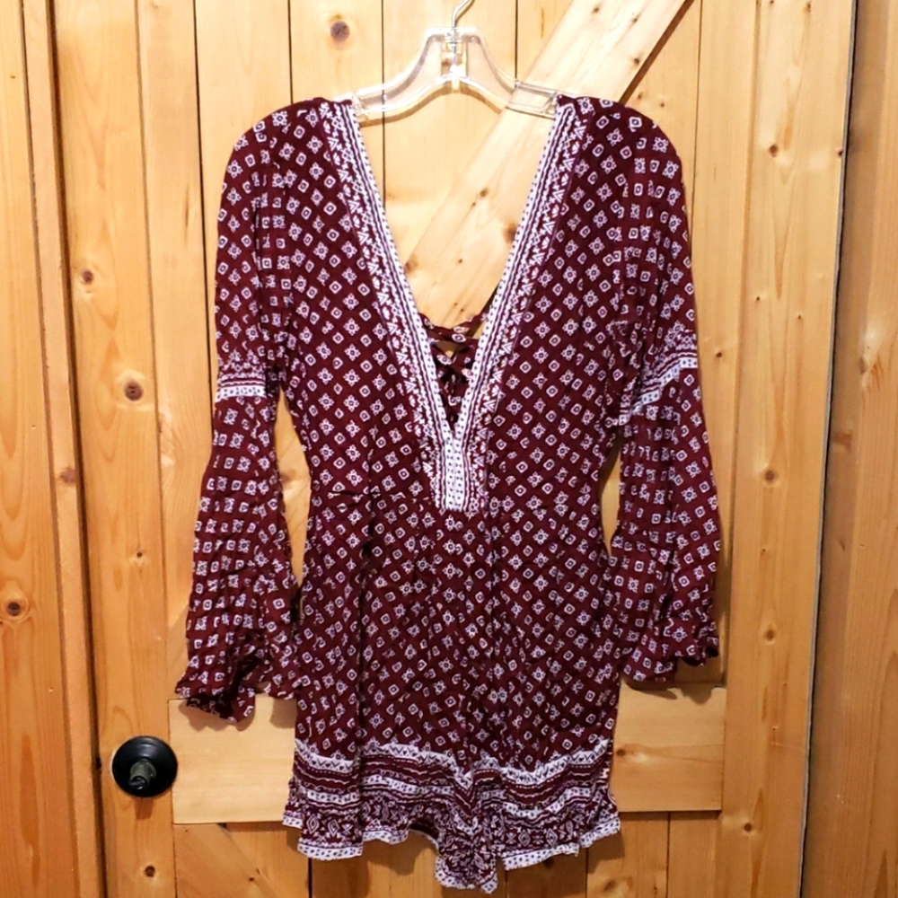 Angie bell-sleeved romper